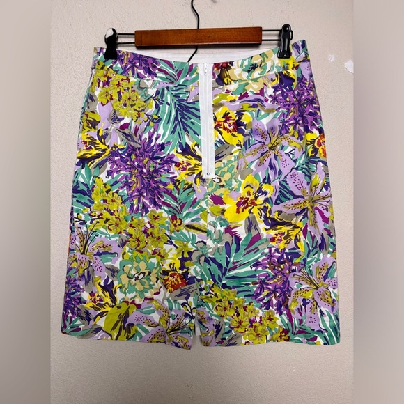 Eccoci Multi Tropical Floral Sleeveless Button Down Blouse and Skirt Combo 6 - Picture 8 of 9